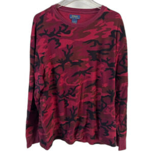 Polo Ralph Lauren Red Camo 100% Cotton Waffle Tee Men's 2XL